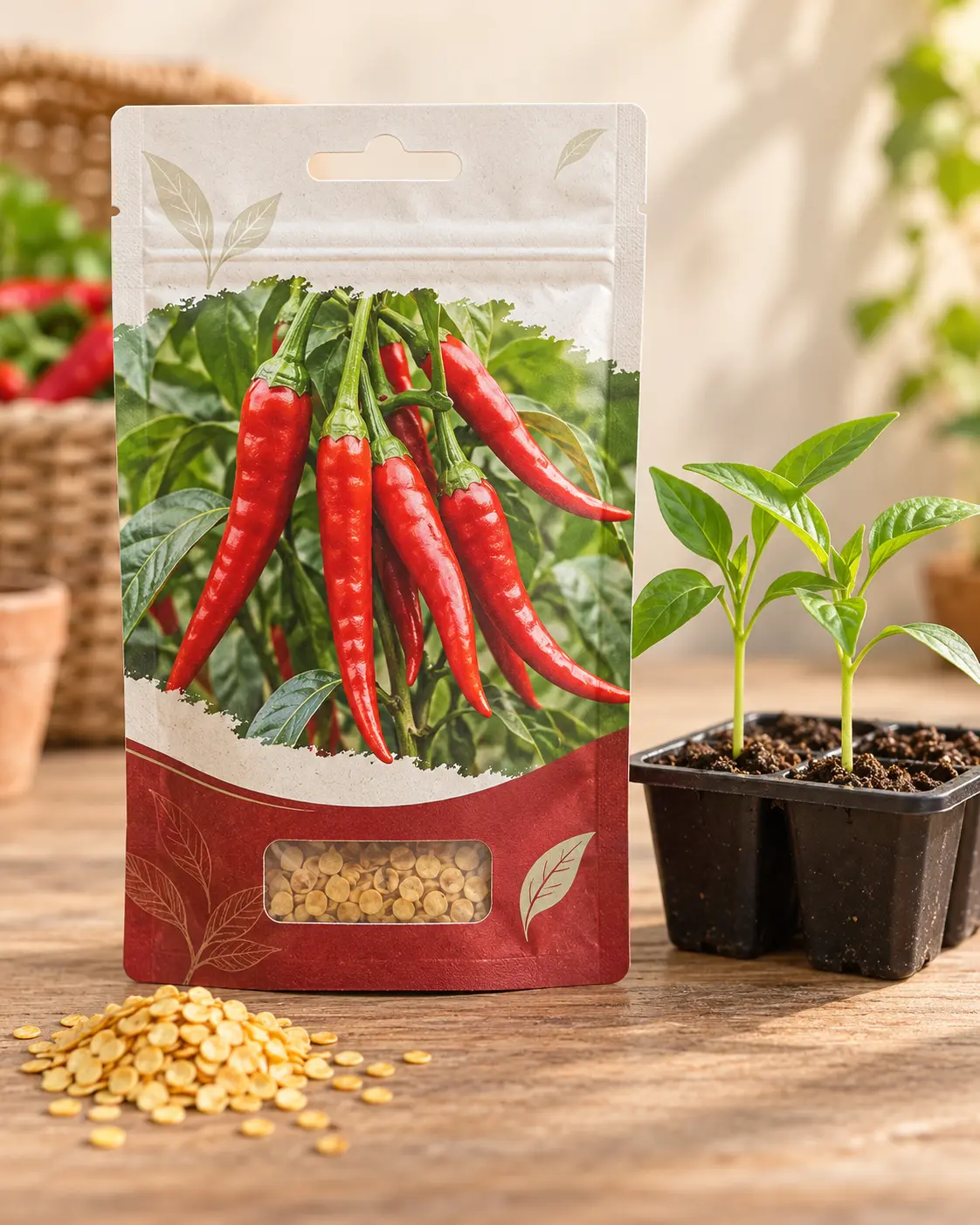 Ilustrasi kemasan Bibit Cabe Merah isi 50 seeds