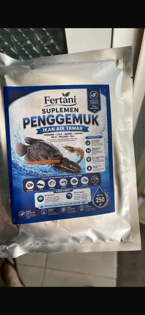 Fertani Suplemen Penggemuk Ikan 250g sebagai solusi