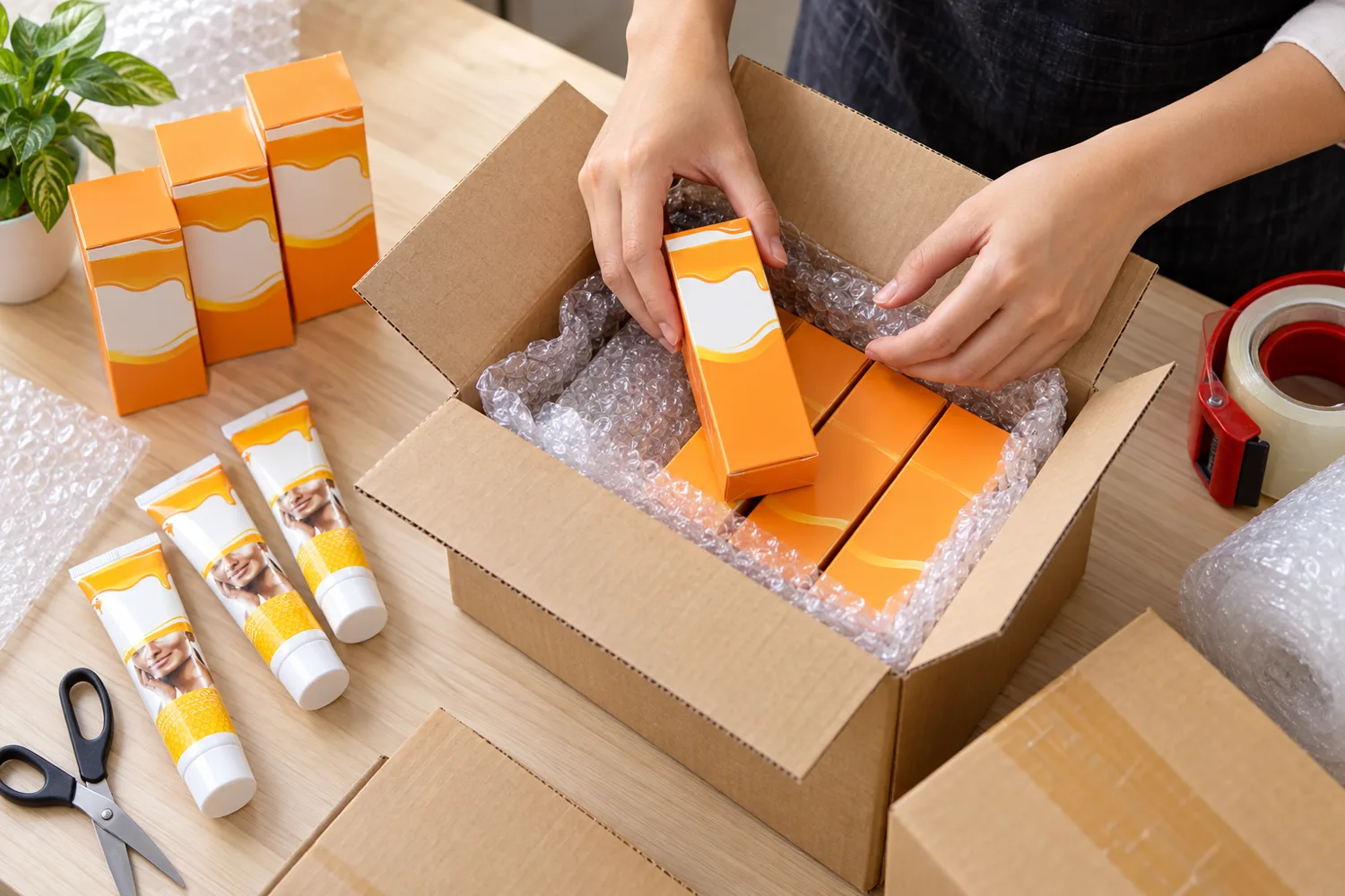 HBESTY Vitiligo Care Cream diperiksa dan dibungkus sebelum dikirim